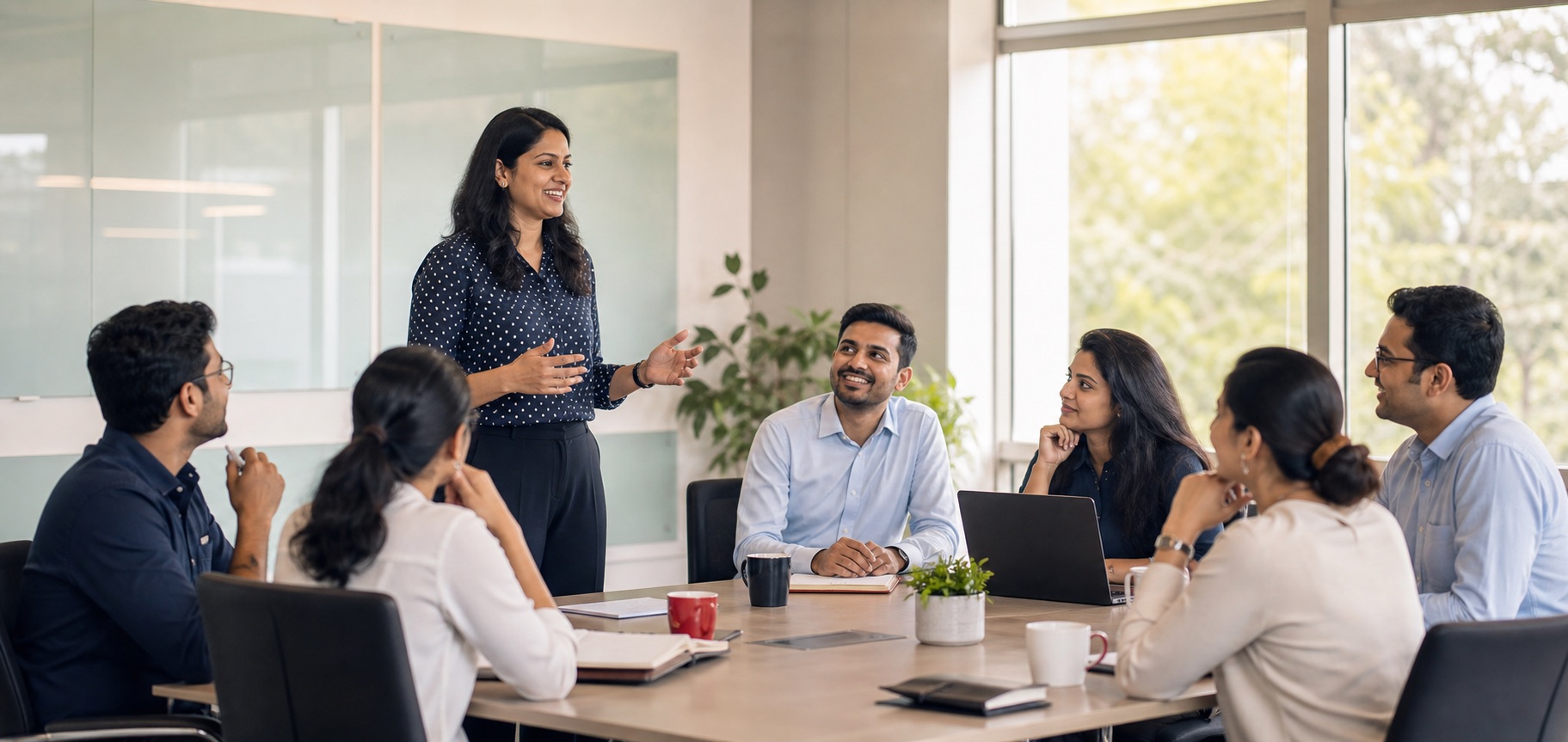 Professional trainer leading an engaging workplace learning session